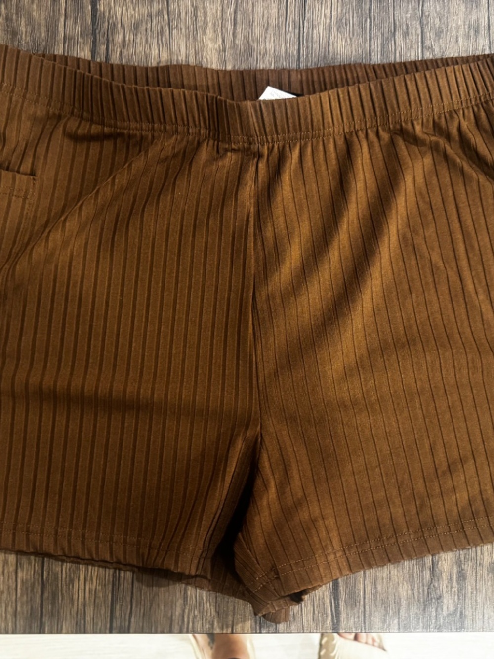 Brown Ribbed Two-Piece Set (SHEIN) - Picture 3 of 3